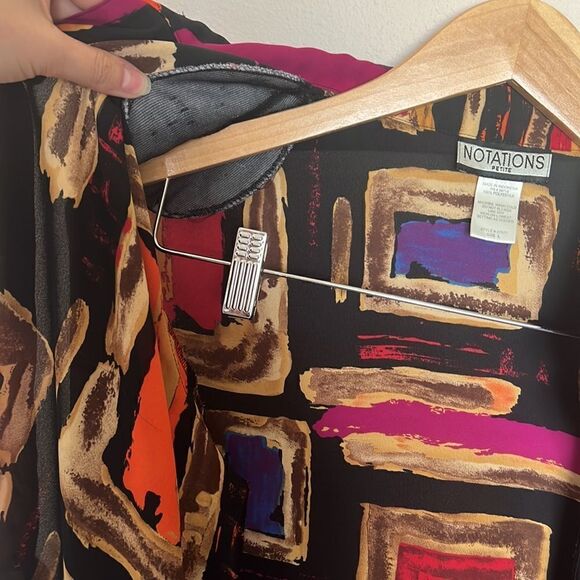 Notations Vintage Button Up Collared Shirt size large ~ Long Sleeve Dress Shirt - Picture 5 of 5